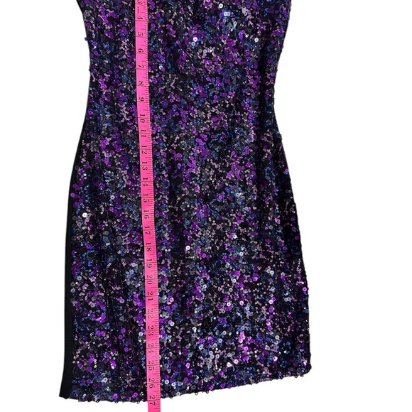 Nikibiki Purple and Black Sequin Strapless Dress Medium - Picture 6 of 8